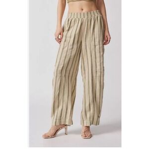 Urban Outfitters Mae Linen Low-Rise Cargo Pant Balloon barrel lagen pull on